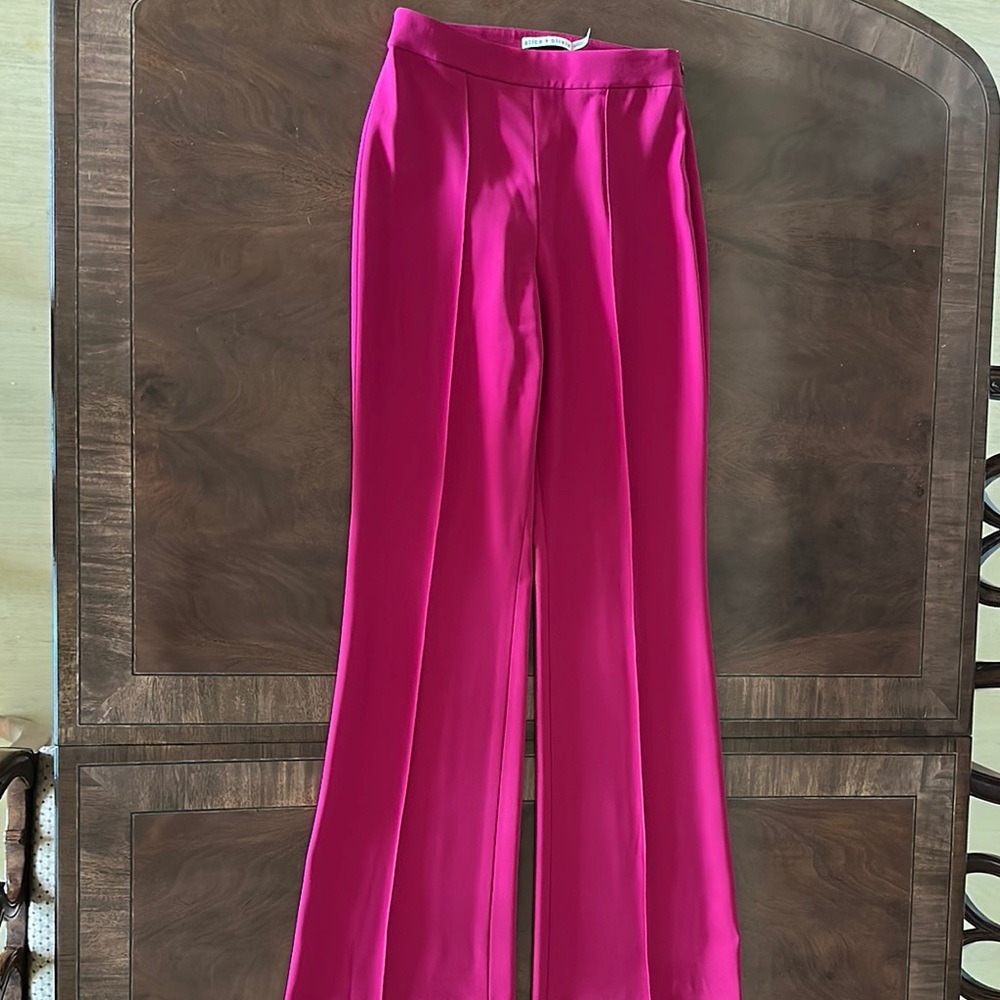 Alice + Olivia Vibrant Pink Wide Leg Pants